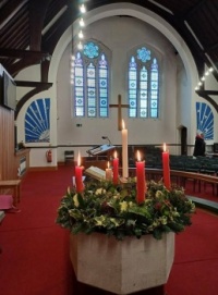 Advent candles on Christmas Day