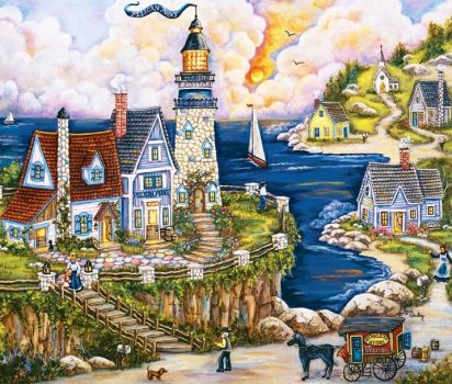 Solve Pelican Point Lighthouse jigsaw puzzle online with 99 pieces