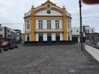 The theater building "Teatro Ribeiragrandense" in Ribeira Grande. Sao Miguel island, Azores islands, Portugal