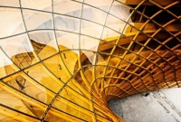 The curved glass facades of the Emporia Shopping Center, Malmö, Sweden