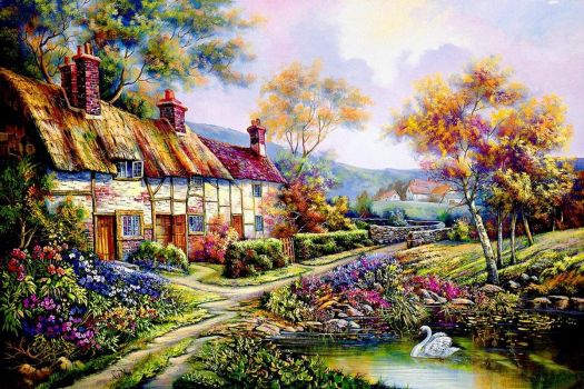 Solve Cottage #4 jigsaw puzzle online with 96 pieces