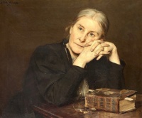 Interior with a woman, no date, Bertha Wegmann (1847-1926)
