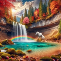 Unicorn & Rainbow  (resizable 9 to 306 pieces)