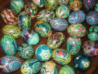 Easter Eggs, wax resist, dyed
