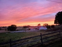 Sunset over an Amish farm. Lancaster Pa.