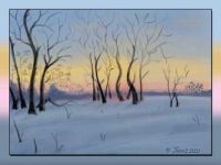 Snow Landscape: Tutorial by James Julier. create on 'Procreate app' on iPad.
