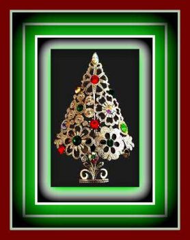 Merry Christmas Tree Broach and Thank You Letter