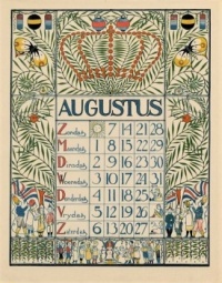 Theodoor Willem Nieuwenhuis, (1866-1951) - Calendar Page for August 1904.
