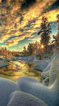 Winter sunrise glow