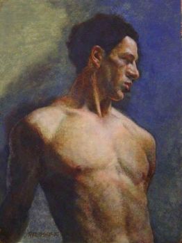 Robert Mcintosh  1936 Nude male in blue