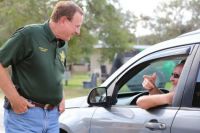 I met Sheriff Grady Judd at the Mulberry Civic Center picking up some food after Irma...