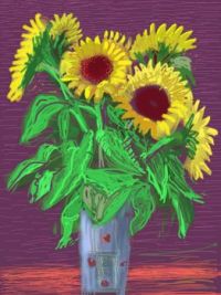 hockney sunflowers