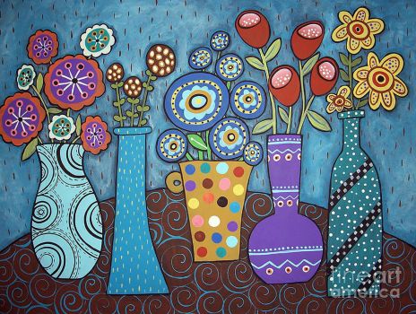 Five Flower Pots - Karla Gerard