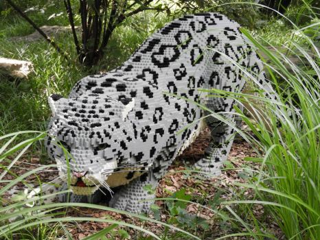 Solve Lego Art - Snow Leopard jigsaw puzzle online with 20 pieces