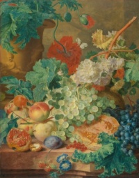 Still Life with Flowers and Fruit. Date: 1728