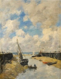Eugène Boudin (French, 1824–1898), Trouville, Channel at Low Tide (1889)