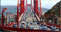 Traffic on the Golden Gate Bridge.