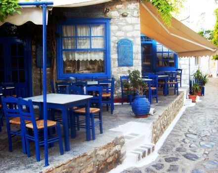 Sidewalk Cafe in Greece