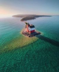 Round Island Lighthouse, 1895, Michigan USA icon