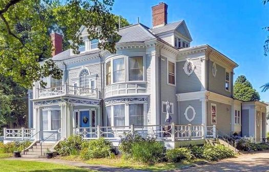 Gray + White Victorian Mansion