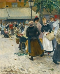 In the Market Square ~ Norbert Goeneutte (French, 1854-1894)