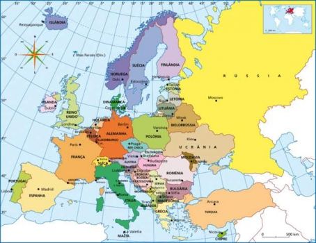 Solve Mapa da Europa jigsaw puzzle online with 30 pieces