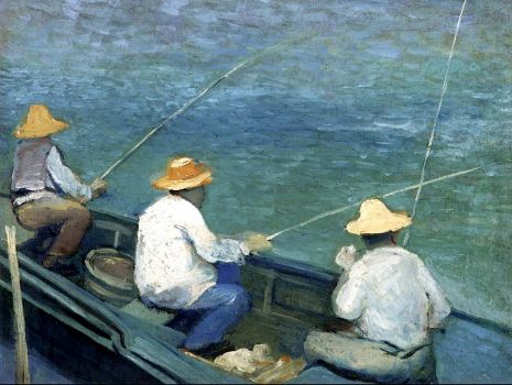 Three Fishermen in a Boat Gustave Caillebotte - 1888