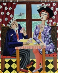 A Games of Cards On the Voyage ~ Vito Cano (Spanish, 1958...active)