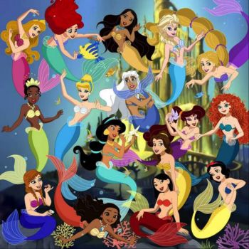 Disney Princess as mermaids