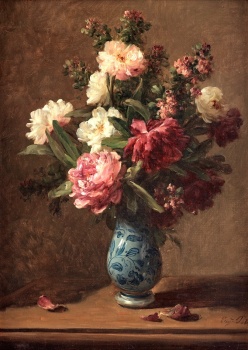 Solve Eugène Petit - Still life with Peonies jigsaw puzzle online with ...