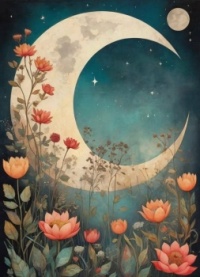 Half moon and flowers *