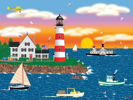 Solve Triangle Point Lighthouse jigsaw puzzle online with 352 pieces