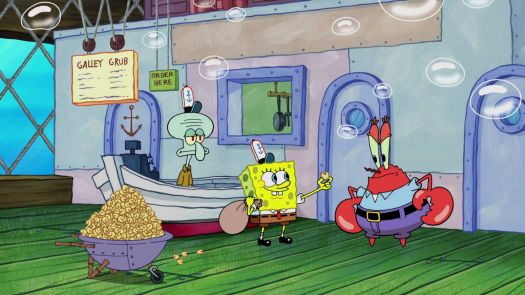 Solve spongebob at the krusty krab jigsaw puzzle online with 252 pieces