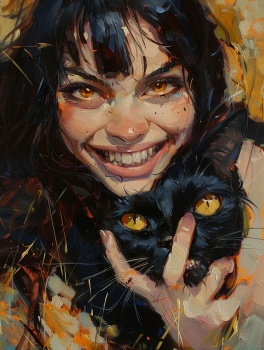 Solve portrait of an ugly and skinny girl with yellow eyes jigsaw ...