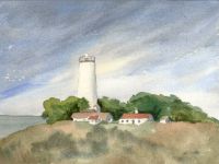 Watercolor of Piedras Blancas Light Station