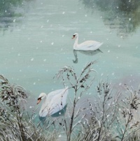 Seasonal Art - Winter Birds - Water Fowl Swans in the Snow (9 - 342 Pieces)