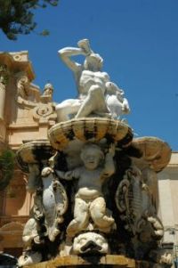Bacchus fountain in Noto, Sicily