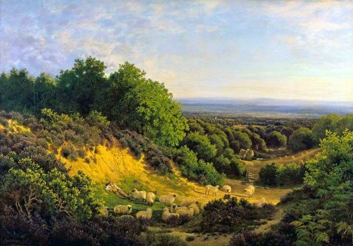 The Evening Sun - View on Ewhurst Hill near Guildford, 1878 by John Clayton Adams