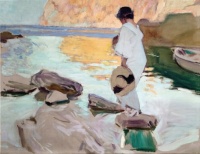 Elena at Cala de San Vicente (1919) Joaquín Sorolla (Spanish, 1863 – 1923
