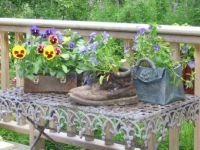 Lunch papl, boots and purse. All fun planters