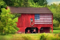 Patriotic Red Barn