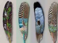 painting on feathers