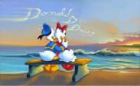 Donald and Daisy Duck sunset