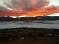 Sunset on San de Cristo mountains in Colorado