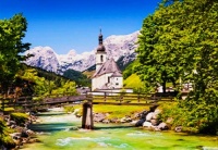 "Ramsau church in Berchtesgaden, Germany in Summer"