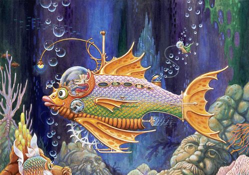Solve Captain Nemo Personal Submarine Jigsaw Puzzle Online With 96 Pieces