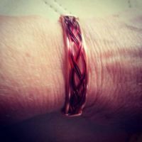 copper red/black braid