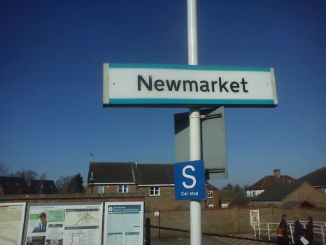 Newmarket train station sign