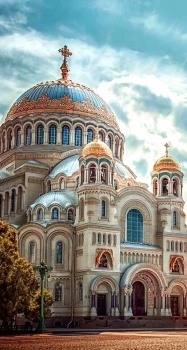 Kronstadt Naval Cathedral in St. Petersburg, Russia