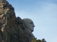 The profile of George Washington at Mt Rushmore near Rapid City S.D.